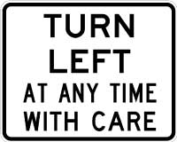 Aluminium Turn Left Sign | Roadwork and Traffic Control | Uniform Safety Signs