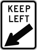 600x450mm Keep Left Sign | Roadworks and Traffic Control | Uniform Safety Signs