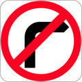600x600mm No Right Turn Sign | Traffic Management | Uniform Safety Signs