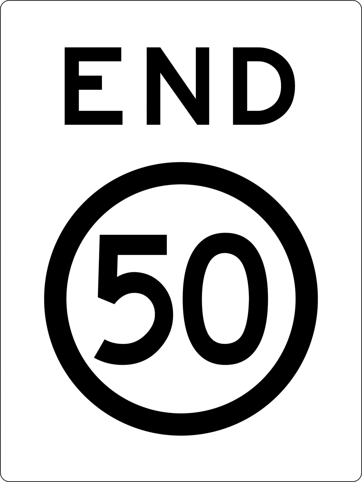 50km Speed Limit Sign | Urban Roadworks | Uniform Safety Signs