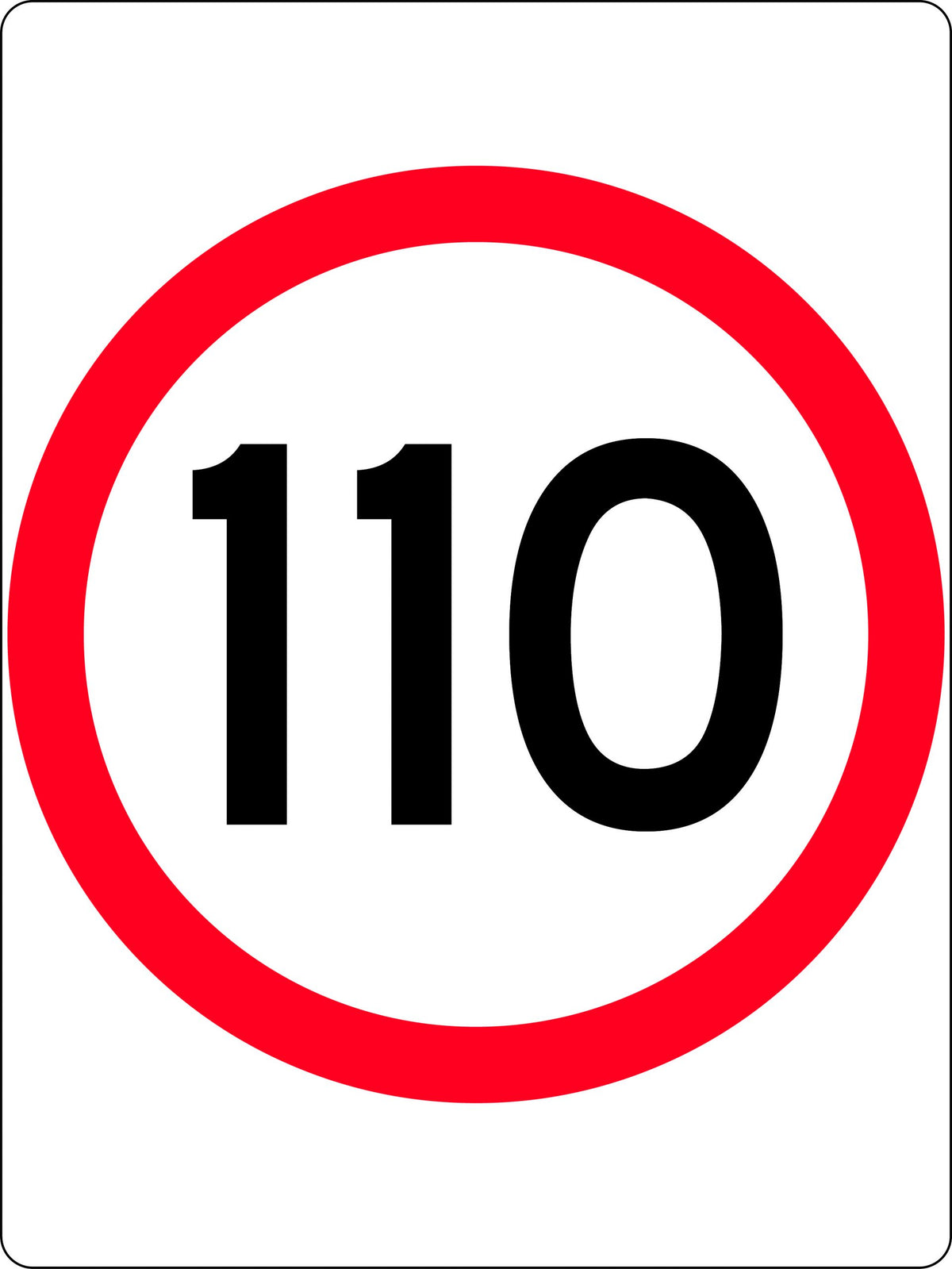 110km Speed Restriction Sign | Roadworks & Highways | Uniform Safety Signs