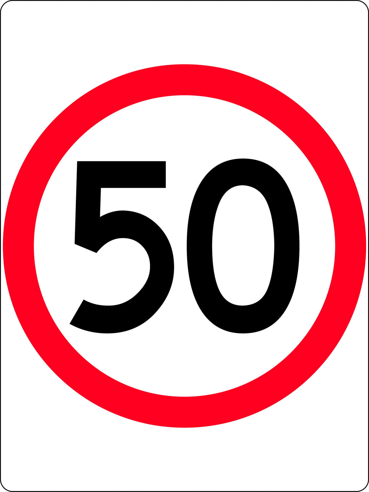 1200x1600mm Speed Restriction Sign | Industrial Sites | Uniform Safety Signs