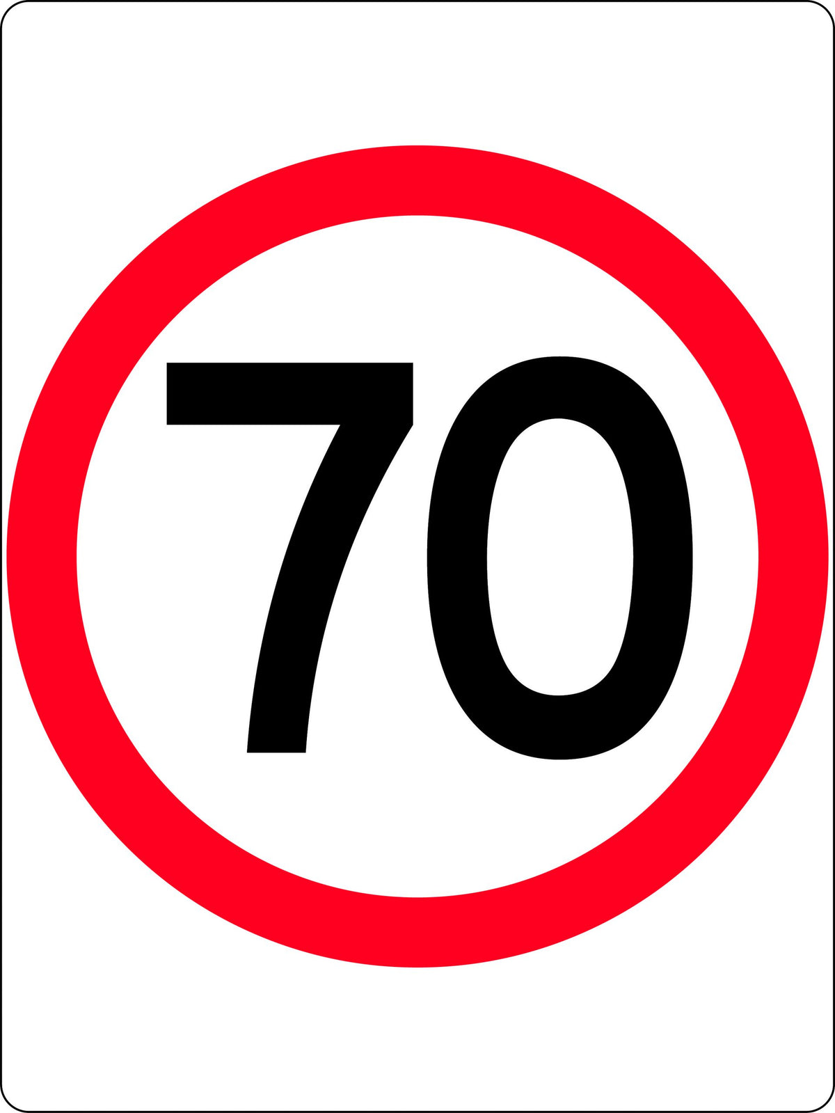 Aluminium 70km Speed Restriction | Roadworks | Uniform Safety Signs