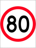 80km Speed Restriction Roundel | Industrial Site Access | Uniform Safety Signs