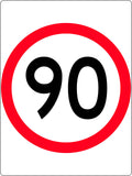 90km Speed Restriction Roundel | Industrial Site Access | Uniform Safety Signs
