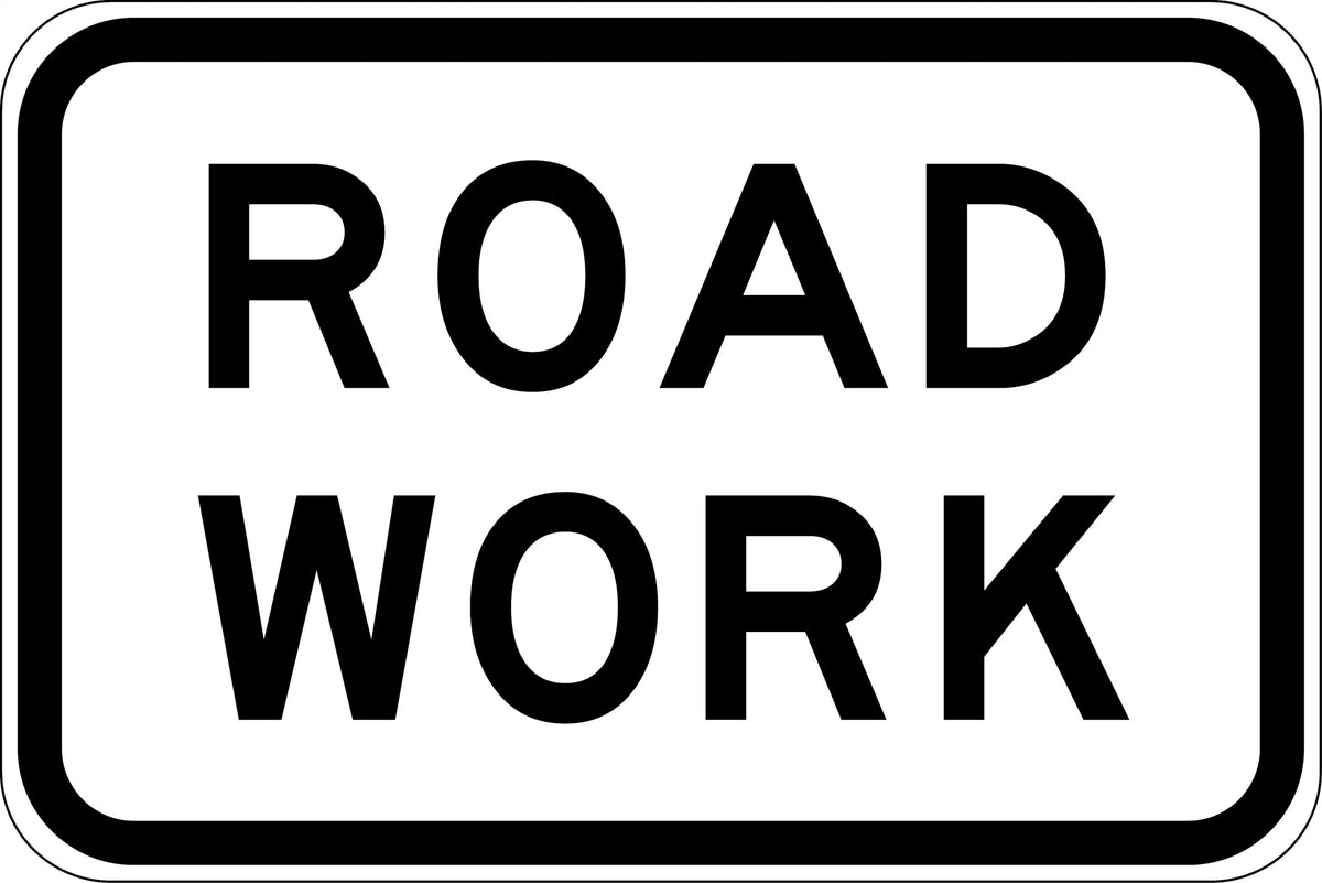 600x400mm Road Work Sign | Roadside Hazards | Uniform Safety Signs