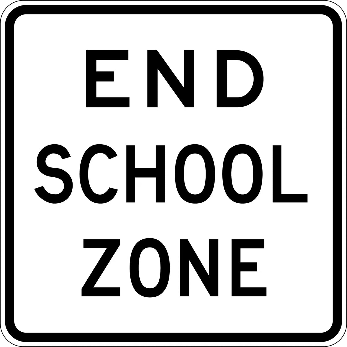 Aluminium End School Zone Sign | School Precincts | Uniform Safety Signs