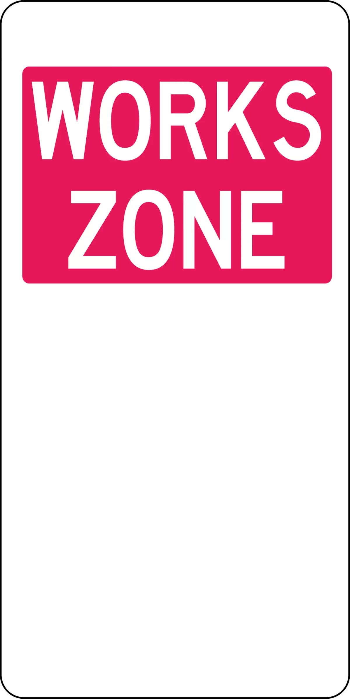 Aluminium Works Zone Sign | Roadwork Sites | Uniform Safety Signs