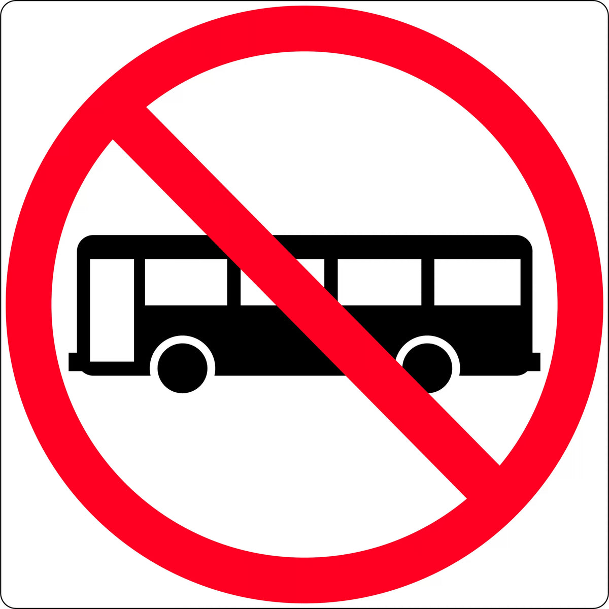 Aluminium Buses Prohibited Sign | Site Access Control | Uniform Safety Signs