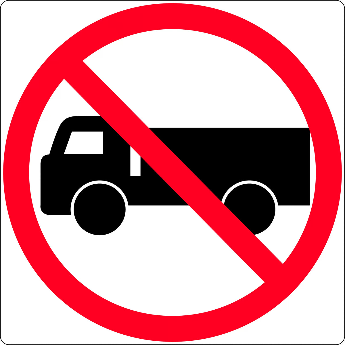 Aluminium No Trucks Sign | Heavy Vehicle Zones | Uniform Safety Signs