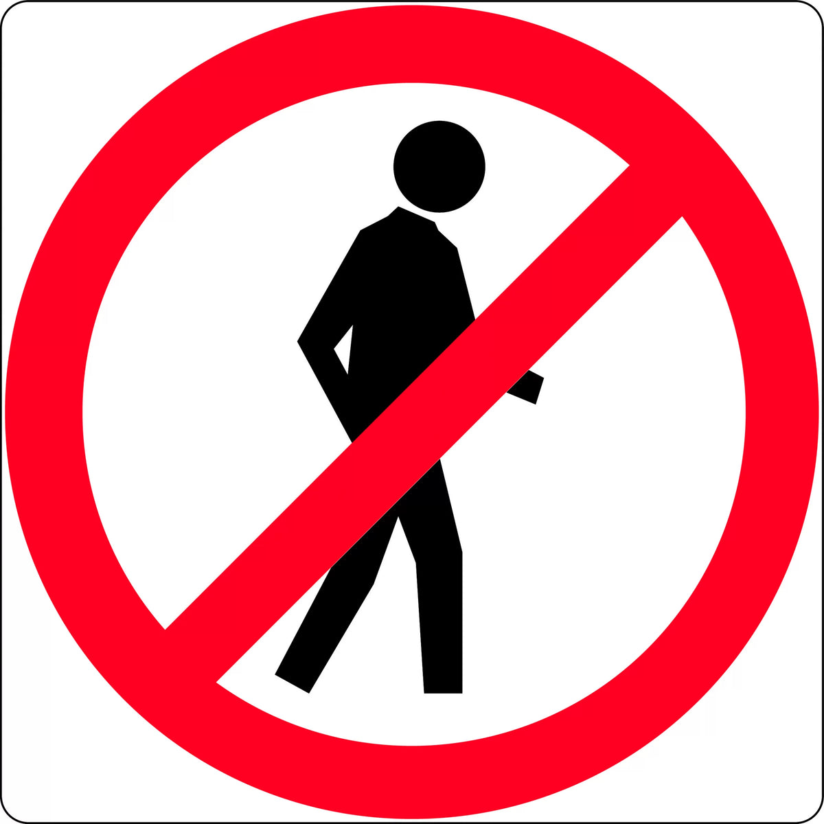 600x600mm Pedestrians Prohibited Sign | Industrial Sites | Uniform Safety Signs