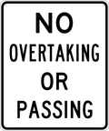 1200x600mm 6mm Corflute No Overtaking or Passing Reflective Sign
