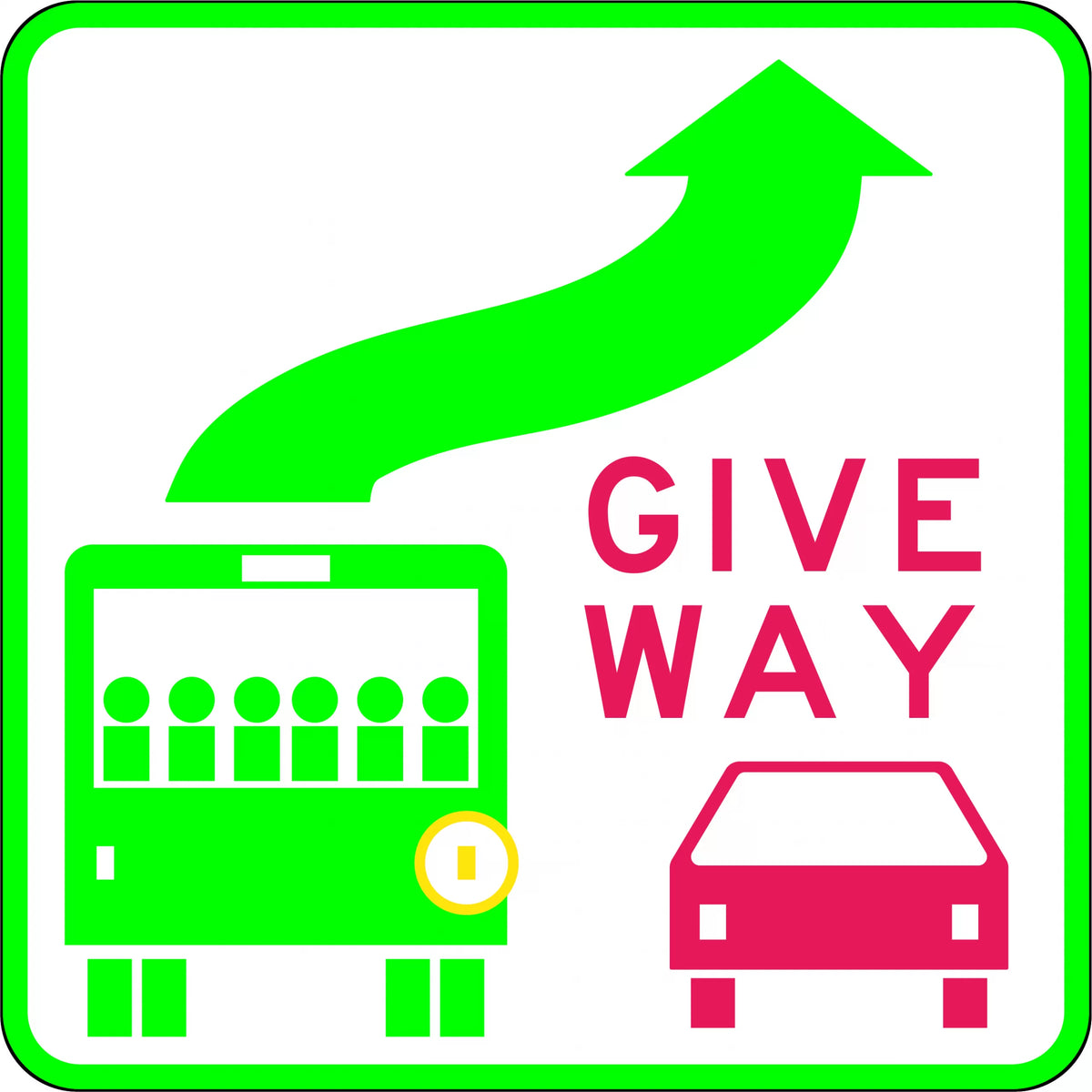 Class 2 Self Adhesive Bus Sign | Transit Vehicles | Uniform Safety Signs