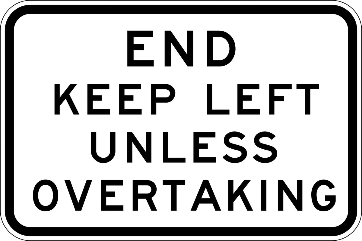 Aluminium End Keep Left Sign | Roadworks | Uniform Safety Signs