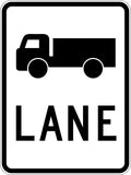 Aluminium Truck Lane Sign | Heavy Vehicle Routing | Uniform Safety Signs