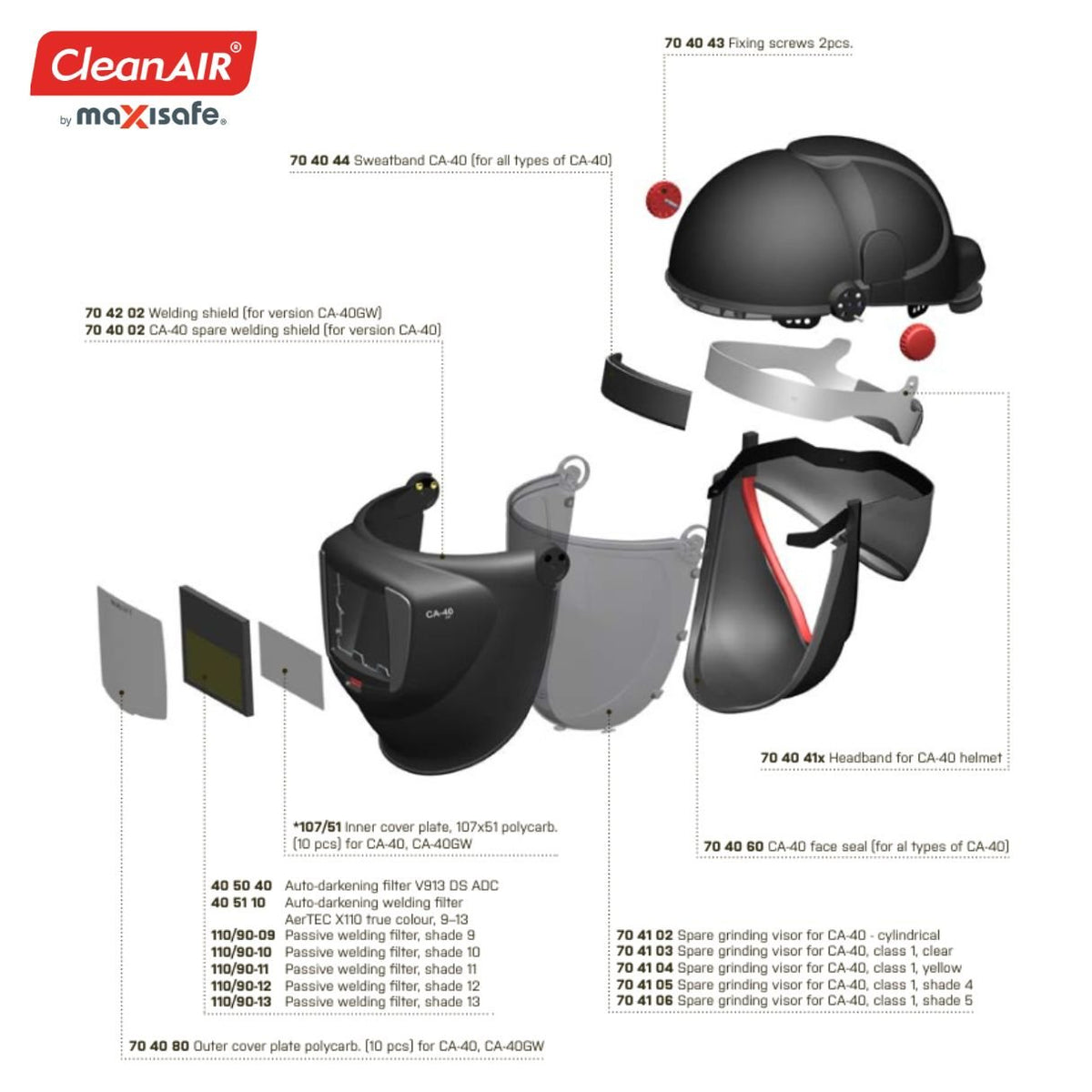 Helmet CA-40GW with Welding Shield and Grinding Visor - view 5