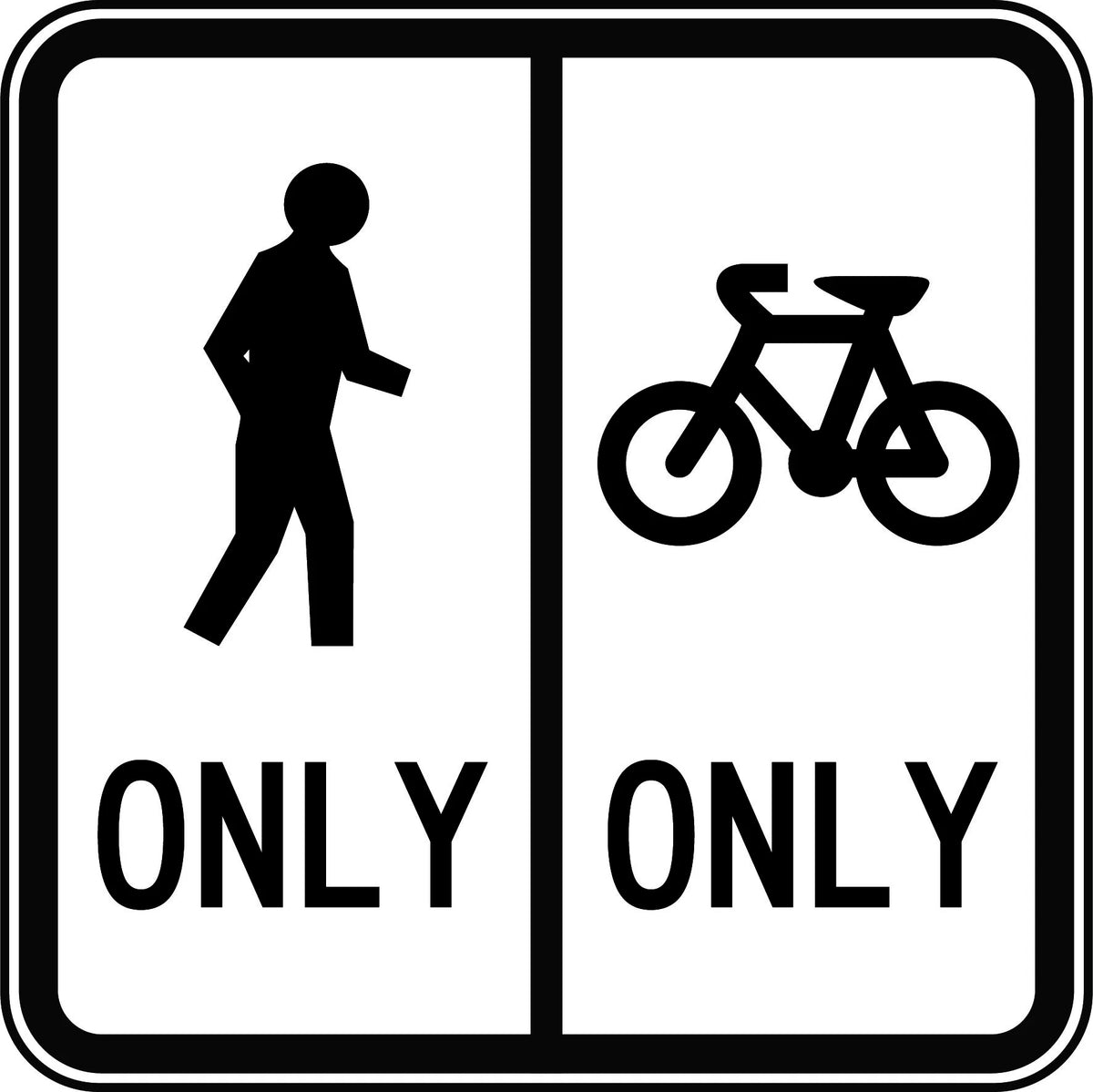 300x300mm Aluminium Class 1 Segregated Footway Sign | Uniform Safety Signs