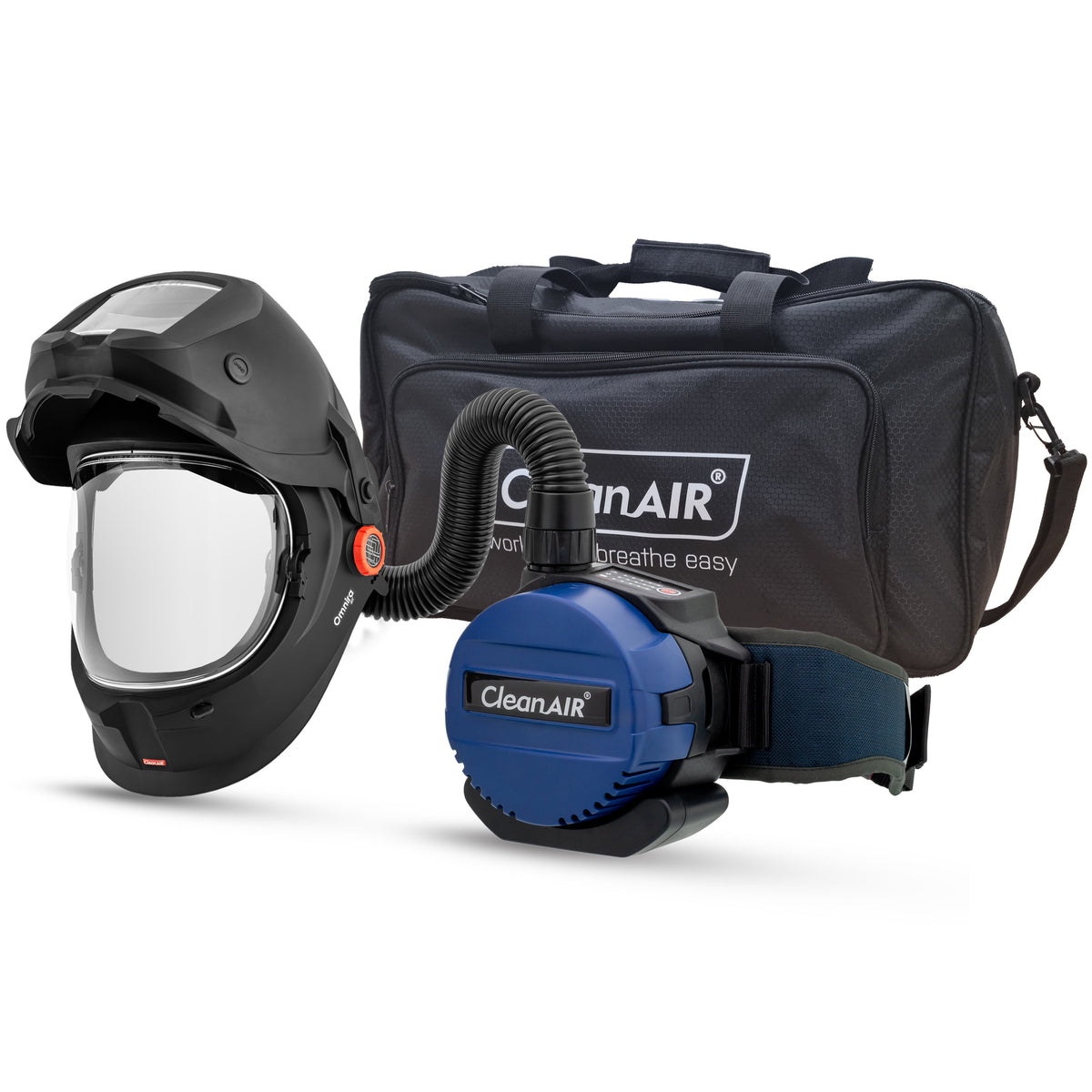 Omnira COMBI Flip-up Welding Helmet with Basic PAPR Kit