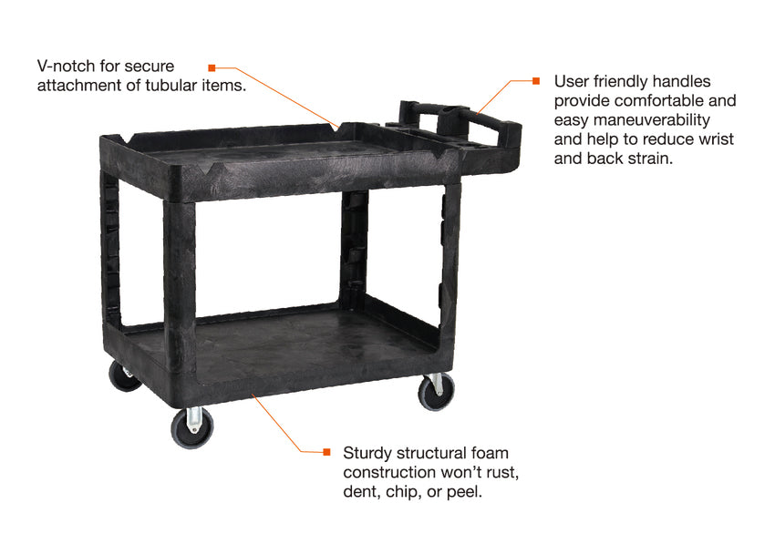230kg Rated 2 Shelf Utility Cart | Warehouse & Industrial | Team Systems, view 2
