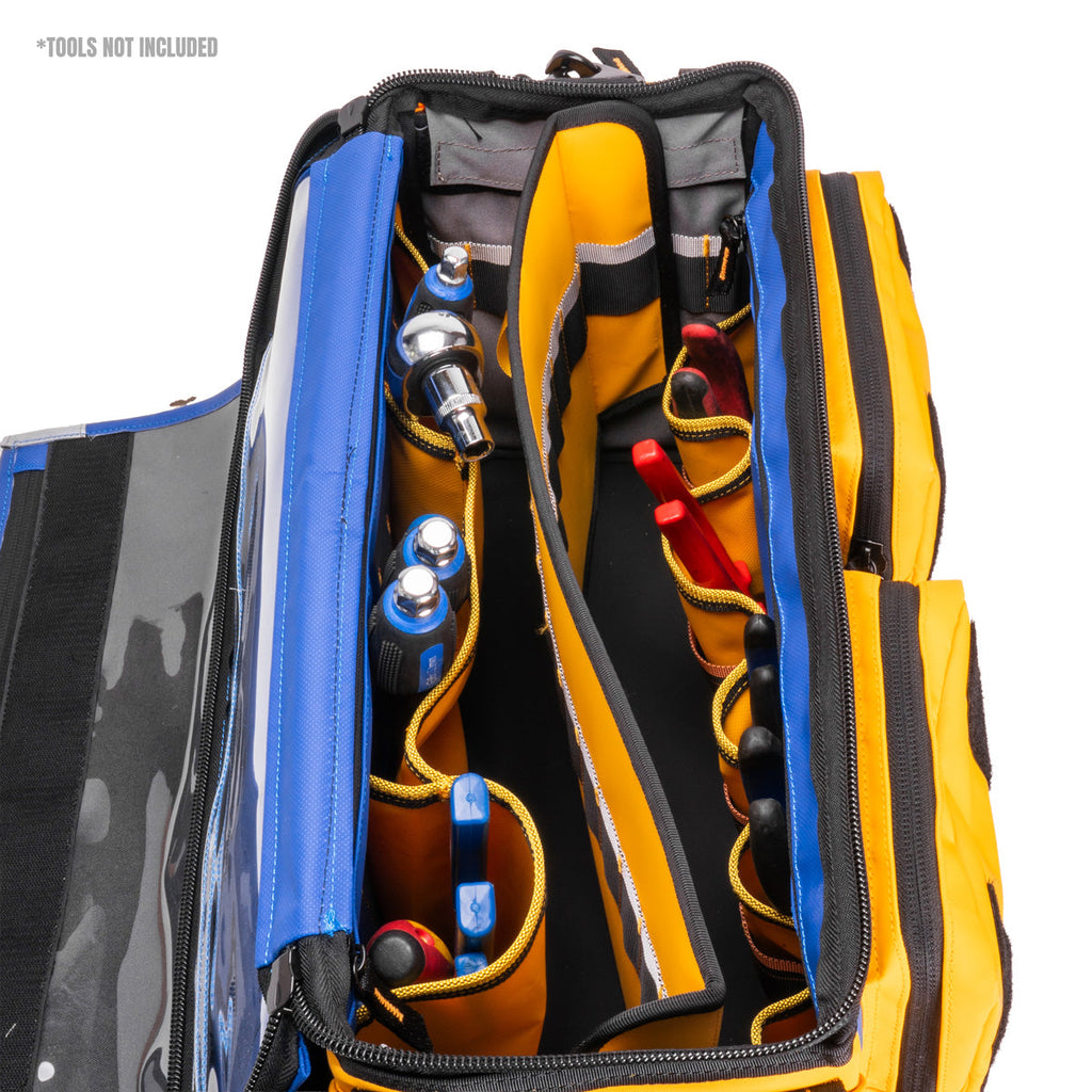 Rugged Xtremes B512 WORKMATE TOOL BAG 500 x 200 x 300mm YEL/BLU PCC 30L + Pockets 2.8kg