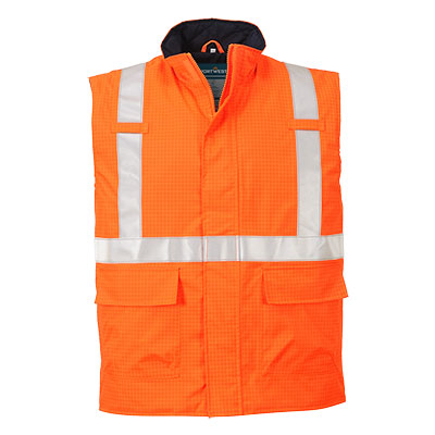 Bizflame Rain Hi-Vis Anti-Static FR Bodywarmer - view 1