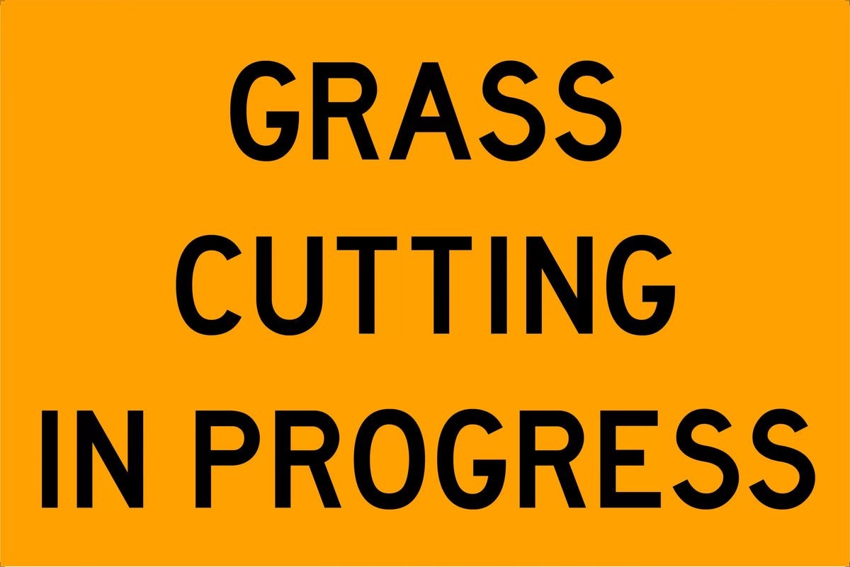 900x600mm Class 1 Grass Cutting in Progress Sign | Uniform Safety Signs