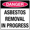 600x600mm Metal Danger Asbestos Removal in Progress Reflective Sign