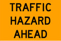 900x600mm Metal Traffic Hazard Ahead Reflective Swing Stand Sign