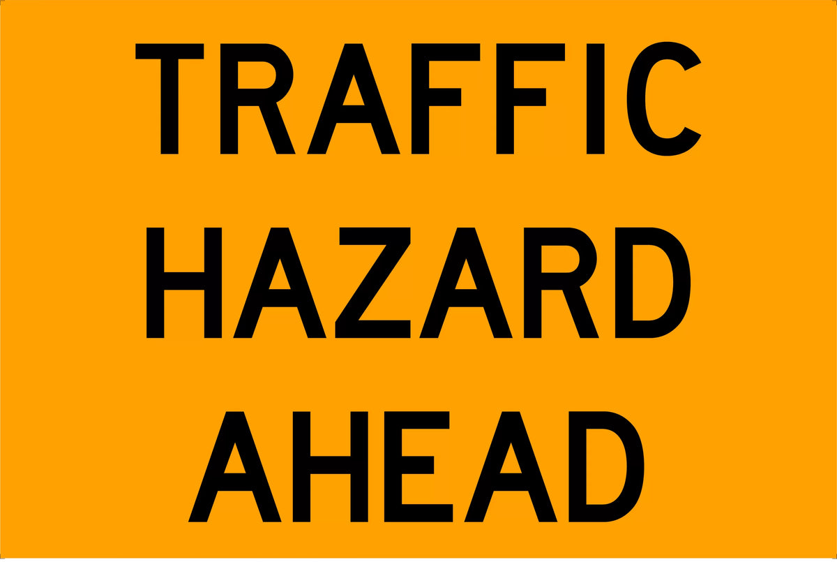 600x600mm 6mm Corflute Class 1 Reflective Traffic Hazard Ahead Sign | Uniform Safety Signs