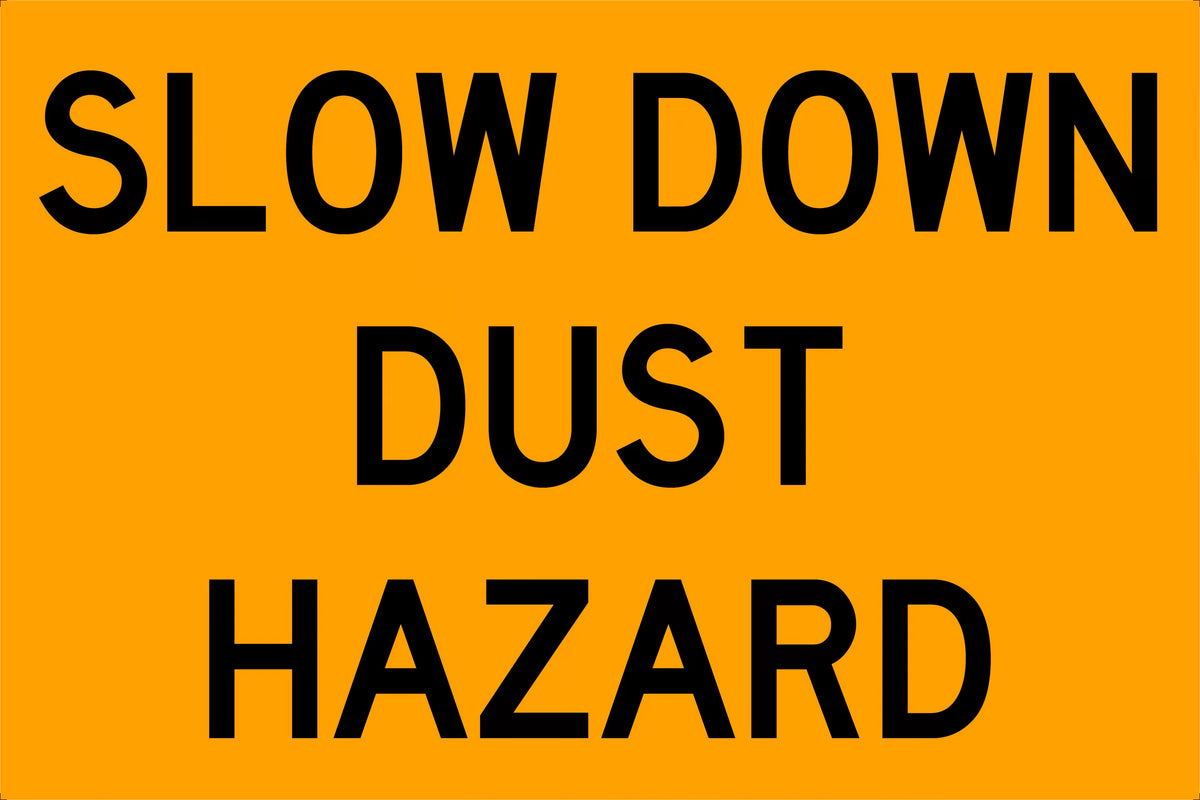 900x600mm Metal Dust Hazard Sign | Site Traffic Control | Uniform Safety Signs