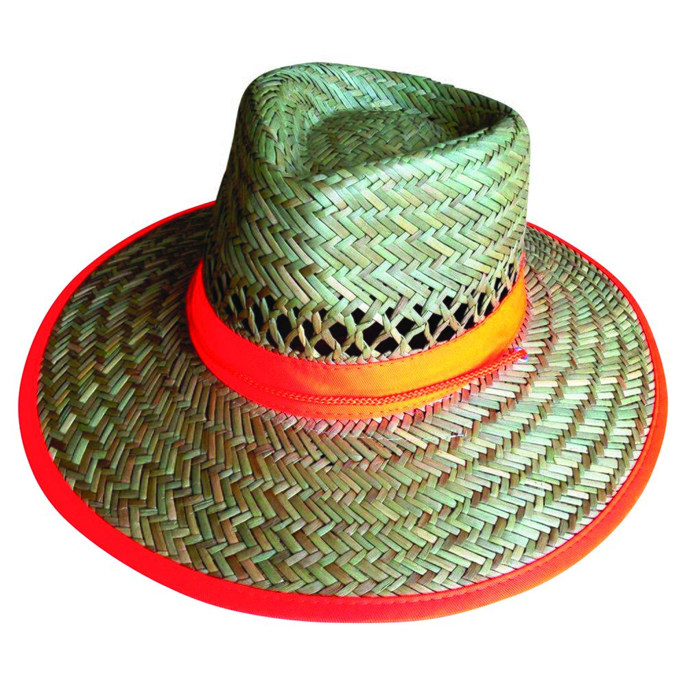 Straw Hat with Ventilated Design and Hi Vis Band