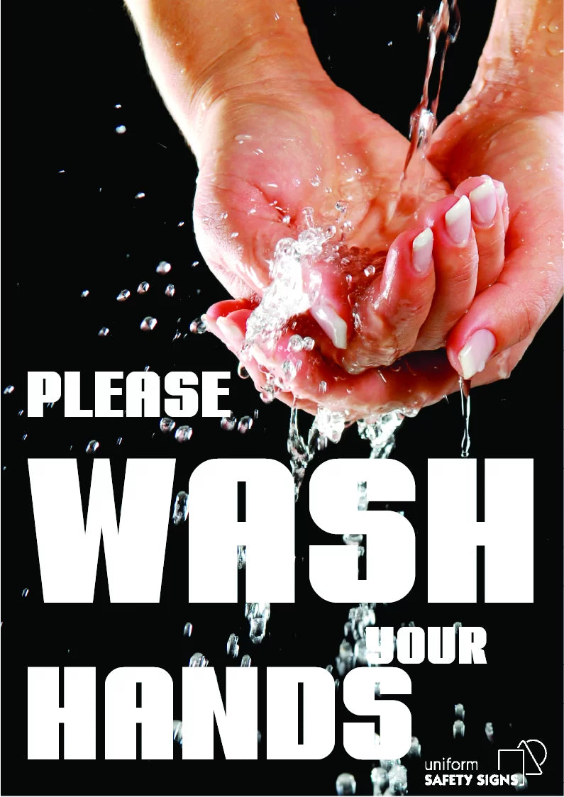 A3 Laminated Hand Washing Poster | Food Processing | Uniform Safety Signs