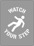600x600mm 6mm Corflute Watch Your Step Reflective Sign