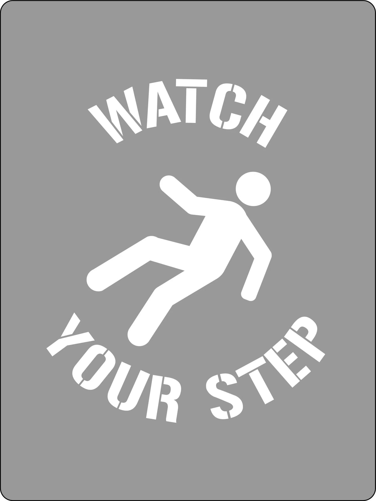 600x400mm Watch Your Step Stencil | Industrial Floors | Uniform Safety Signs