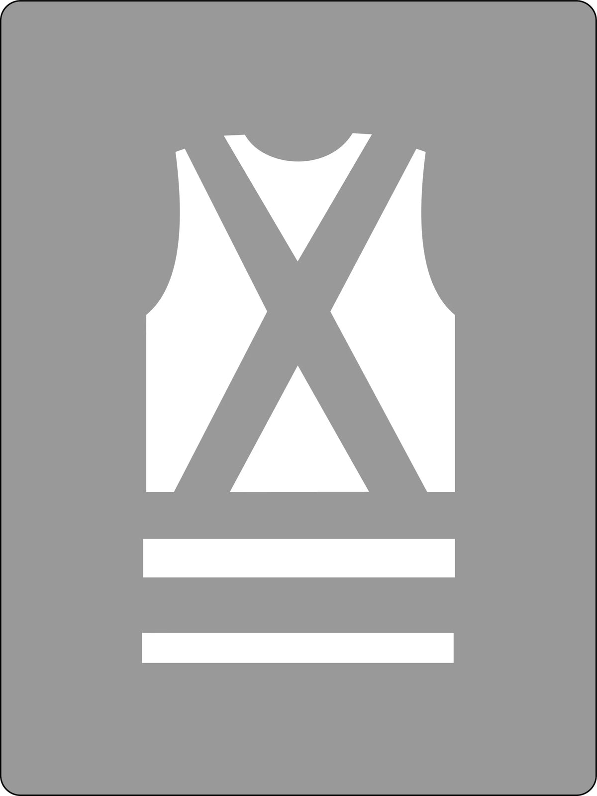 600x400mm Safety Vest Stencil | Warehouse Floor Marking | Uniform Safety Signs