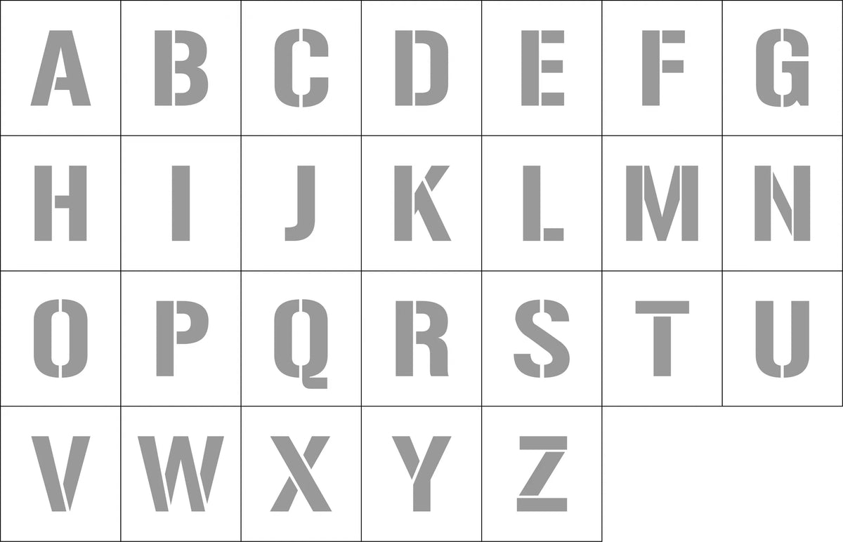 100mm Poly Alphabet Stencils | Warehouse Floor Marking | Uniform Safety Signs