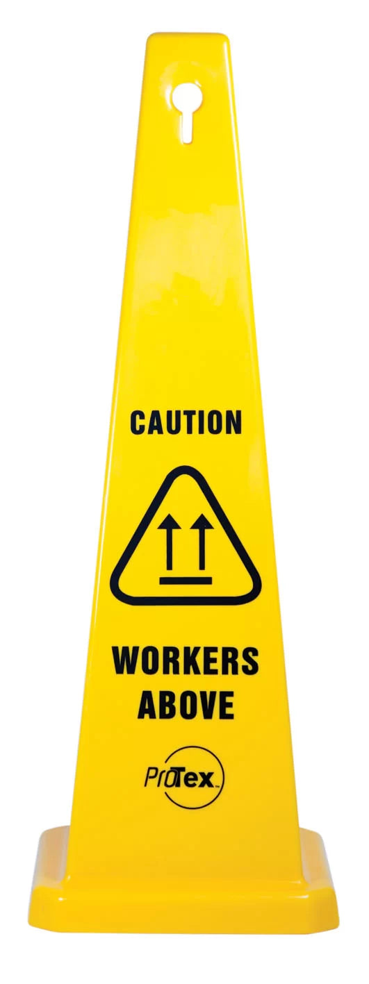 890mm Caution Workers Above Safety Cone | Overhead Work | Uniform Safety Signs