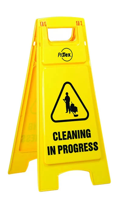 500x300mm Corflute Sign Stands Cleaning in Progress Safety Sign | Uniform Safety Signs