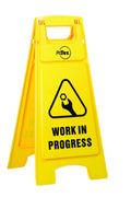 Plastic A-Frame Work In Progress Sign | Pedestrian Areas | Uniform Safety Signs