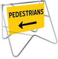 1200x300mm 6mm Corflute Pedestrians Left Arrow Reflective Sign