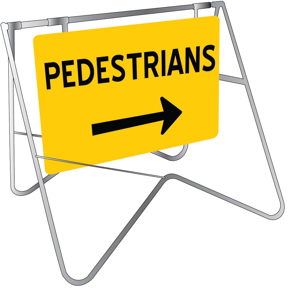 1200x300mm 6mm Corflute Pedestrians Right Arrow Reflective Sign