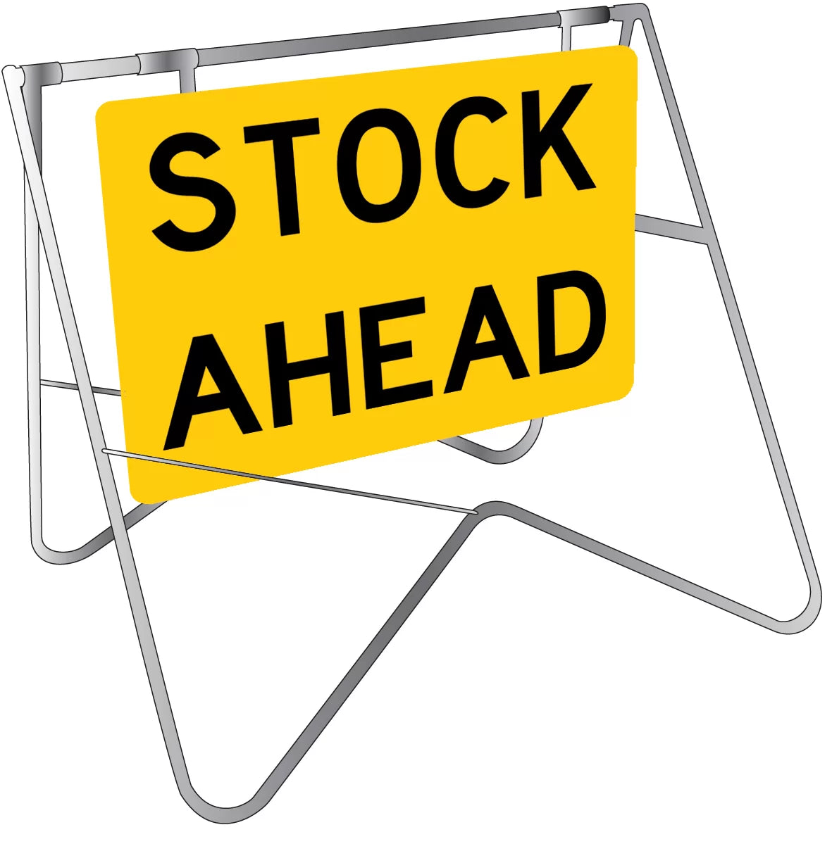 Stock Ahead Sign Stand | Warehouse Traffic Control | Uniform Safety Signs
