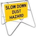 900x600mm Metal Slow Down Dust Hazard Reflective Sign