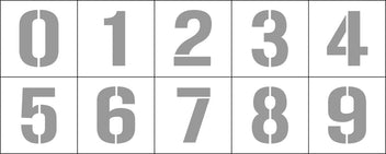 100mm Poly Number Stencils | Warehouse Floor Marking | Uniform Safety Signs