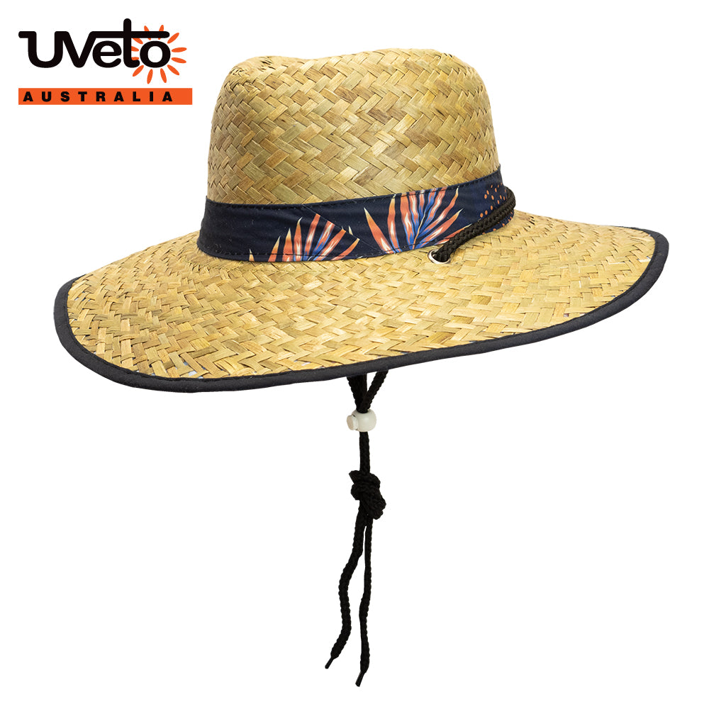Straw Hat UPF50+ Blue Palm | Vision Safe