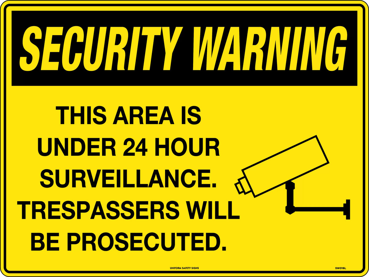 450x300mm Security Warning Sign | Site Perimeter Control | Uniform Safety Signs