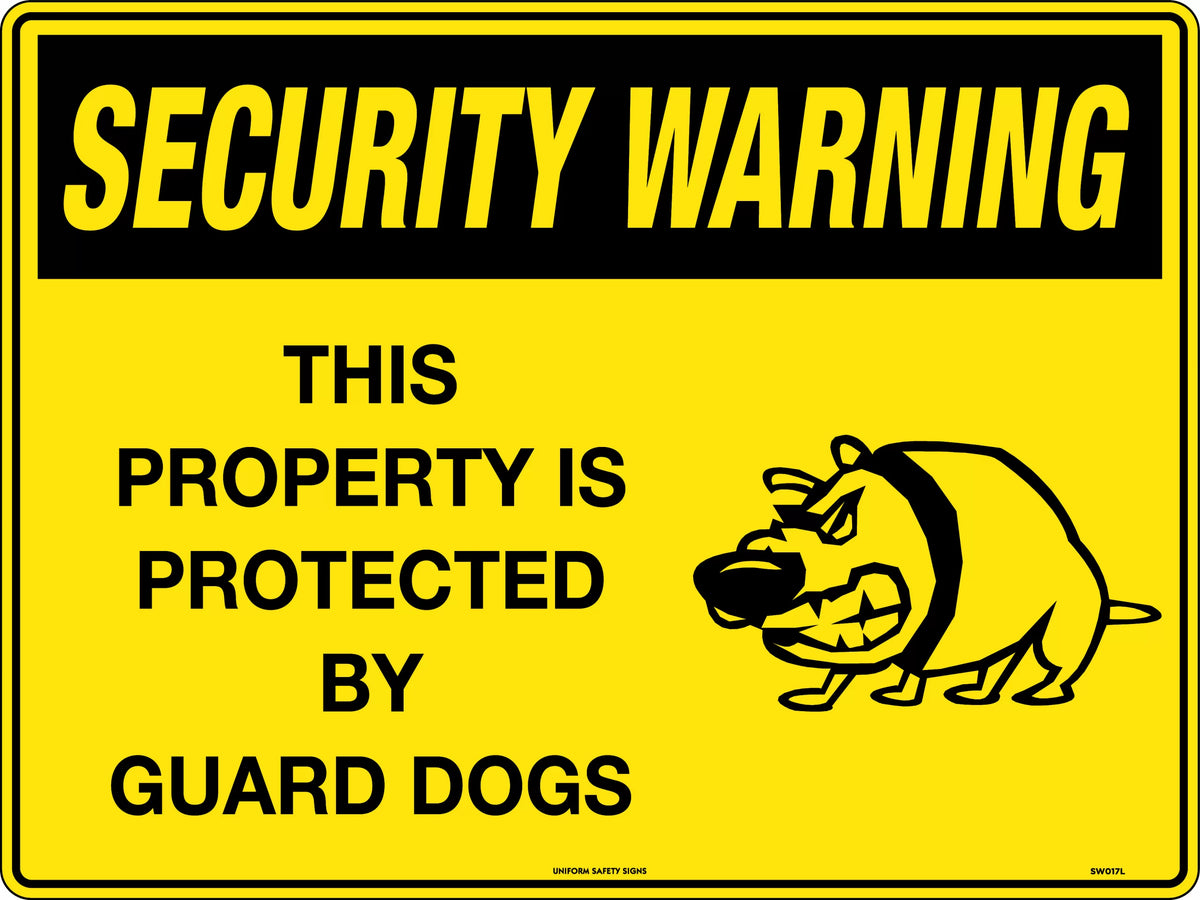 Metal Guard Dog Warning Sign | Property Security | Uniform Safety Signs