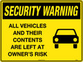 Poly Security Warning Sign | Car Parks | Uniform Safety Signs