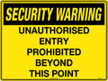 600x400mm Unauthorised Entry Sign | Site Perimeter Control | Uniform Safety Signs