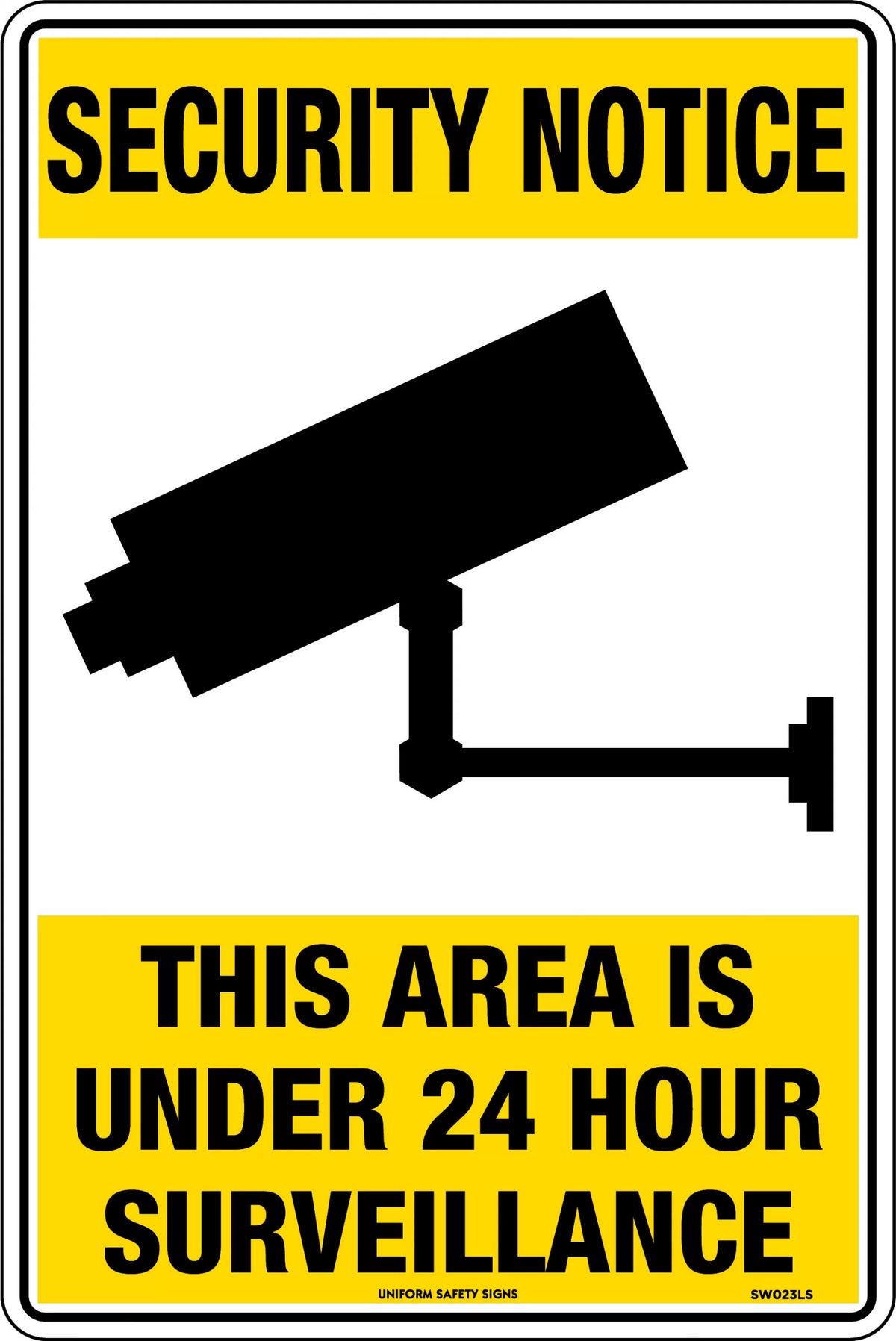 600x400mm Metal Security Notice 24 Hour Surveillance Sign | Uniform Safety Signs